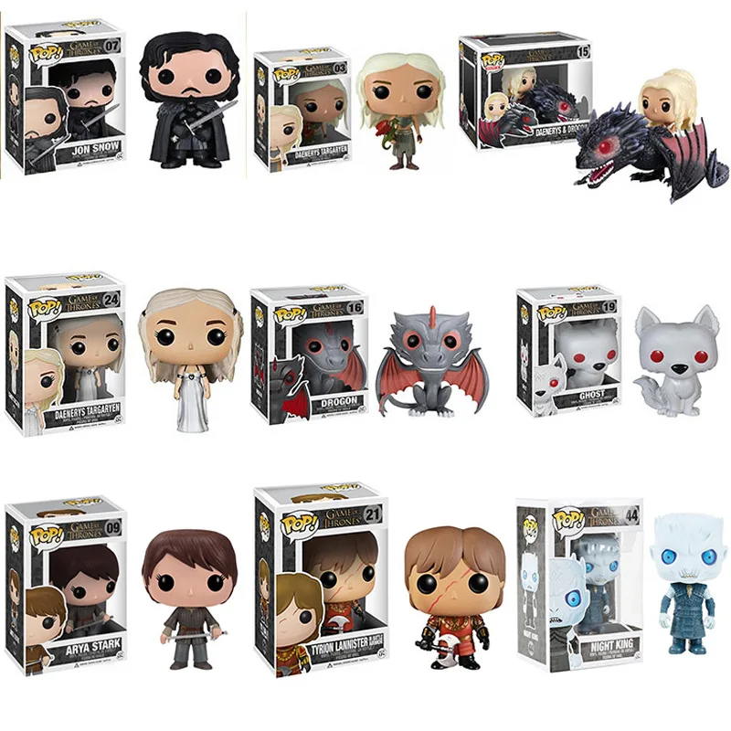 

POP A Song Of Ice And Fire Game of Thrones Snow Daenerys Targaryen Drogon Ghost Tyrion Lannister Action Figure Toys for Children