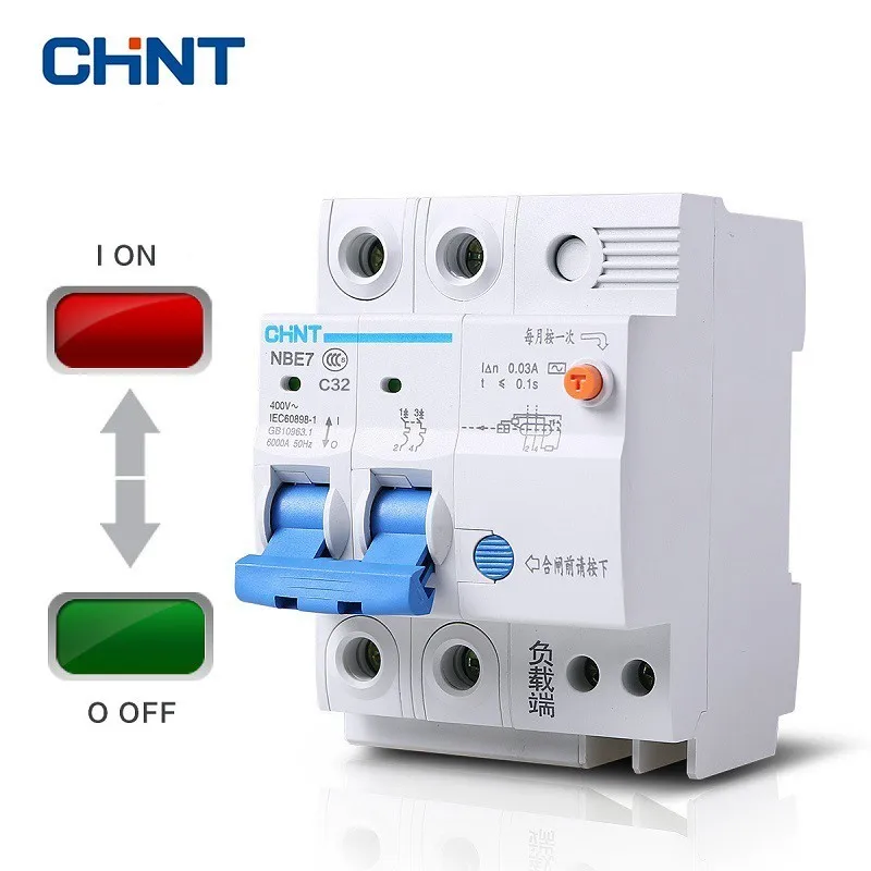 CHINT 1P+ N 2P защита от утечки NBE7LE серии маленькие автоматические выключатели C Тип защита от короткого замыкания 16A 20A 25A 32A 40A 63A