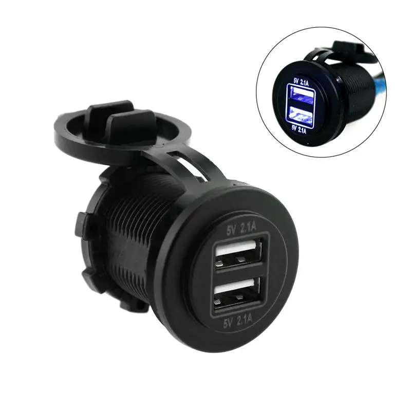 Водонепроницаемый Автомобильный мотоцикл два порта USB зарядное устройство