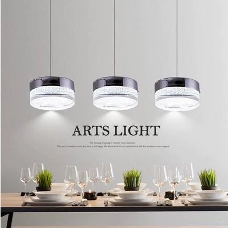 

L Modern minimalist restaurant lamp chandelier creative led crystal lighting dining table bar desk study lamp