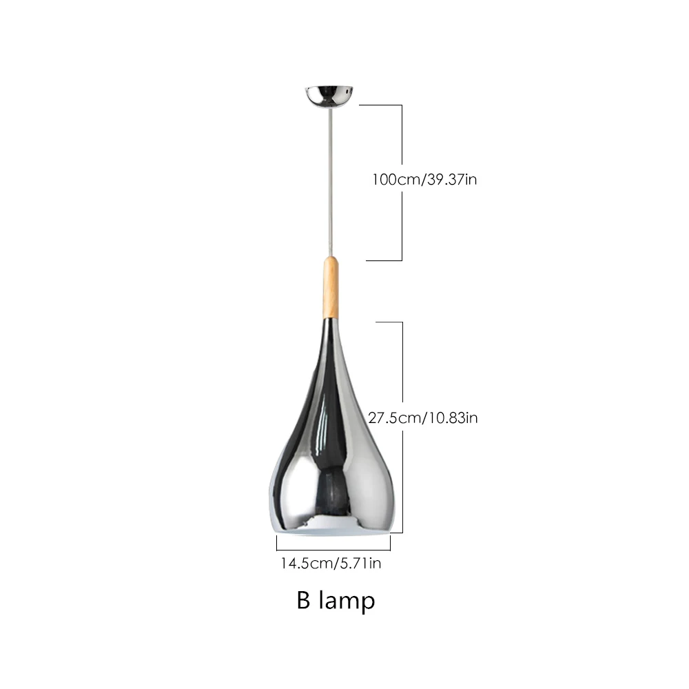 Подвесной светильник в скандинавском чердаке, креативный светильник для столовой, кухни, гостиной, подвесной светильник, Железный простой абажур для кафе-бара, Подвесная лампа - Цвет корпуса: B lamp chrome