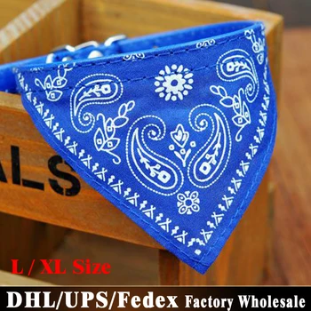 

100Pcs/Lot New Adjustable Pet Dog Cat Bandana Scarf Collar Neckerchief X/XL Sizes 4 Colors