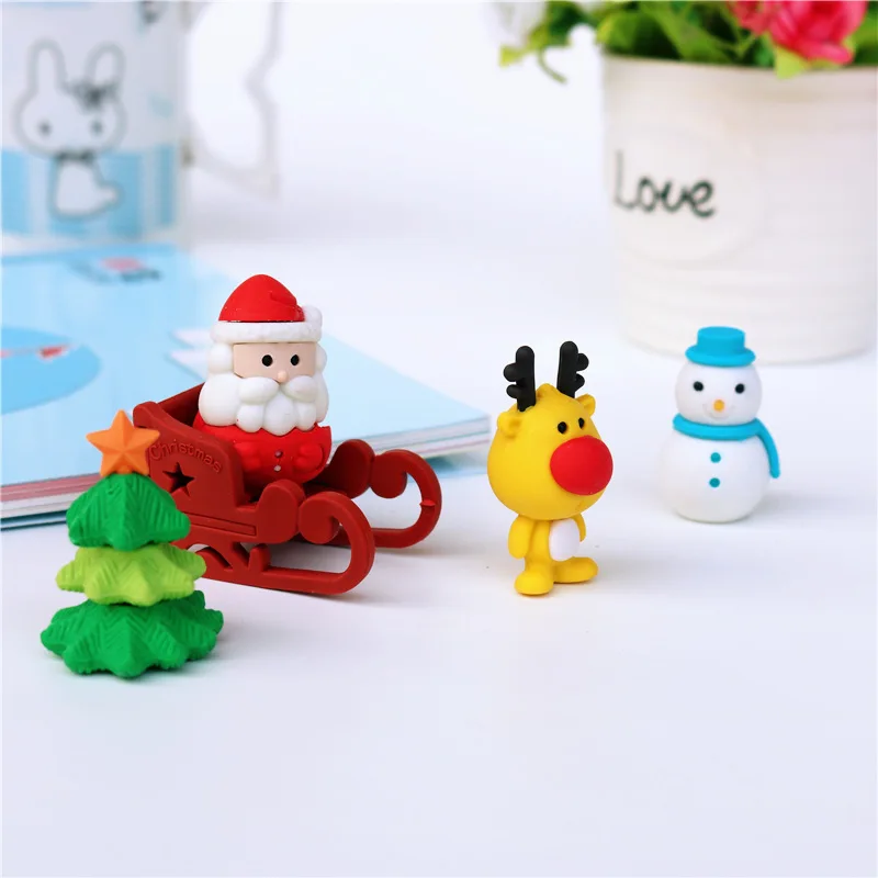 5PCS inbox Christmas series eraser Child's New Year Learning Stationery