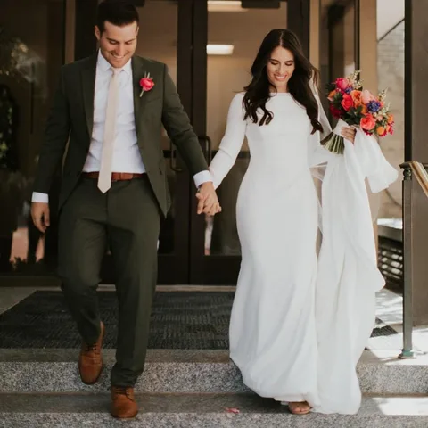 vestido simples e elegante para casamento