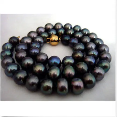 

Jew3112 HUGE RARE AAA+12-14mm Australian south sea black pearl necklace (A0513)