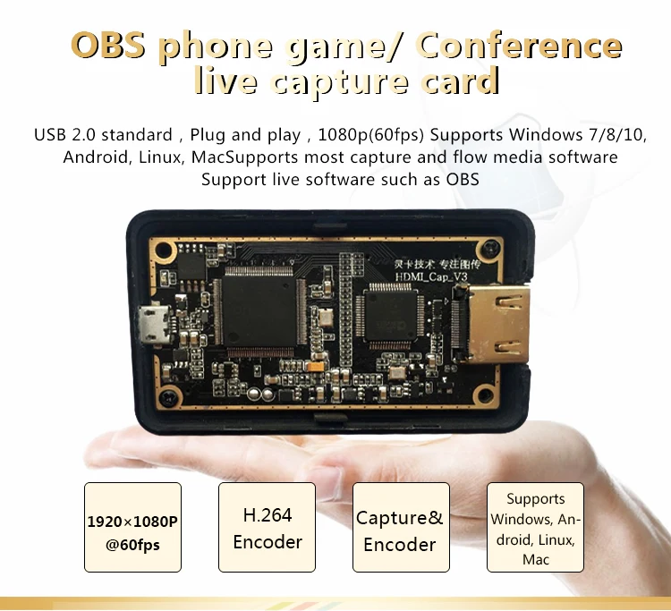 LCC260 трансляция Box USB2.0 диск HDMI HD видео карты захвата OBS мобильной игры конференции