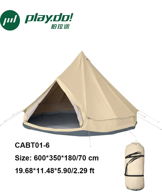 Cheap PLAYDO bell tent for family party outdoor camping diameter 6M large space steeple tents spare OEM and Customized allow bargain