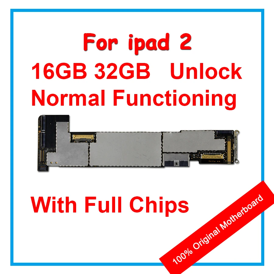 16GB/32GB 100% Original Motherboard For ipad 2 Unlocked