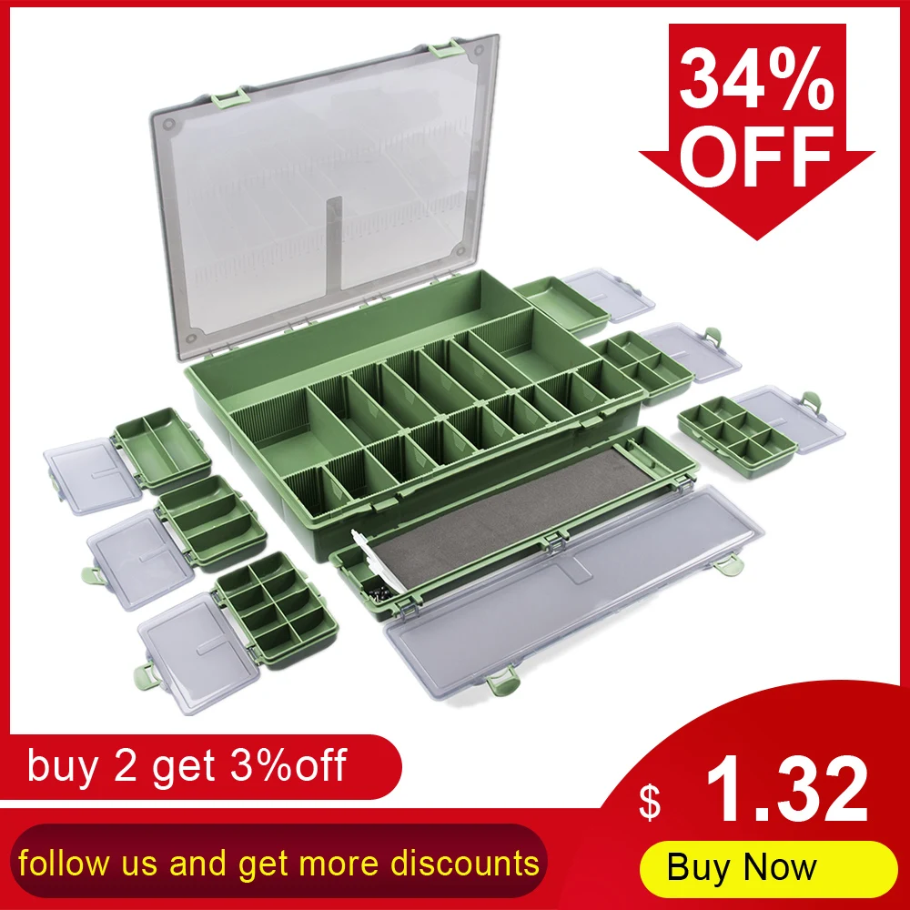 

4/6/8 Compartments Fishing Tackles Box Tackle Storage Box for Fishing Accessories Carp Fishing Pesca Baits Lures
