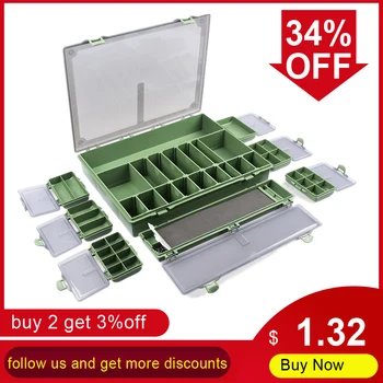 MEGA SALE ❤️ 4/6/8 Compartments Fishing Tackles Box Tackle Storage Box for Fishing Accessories Carp Fishing Pesca Baits Lures - discount item 33% OFF Sports & Entertainment