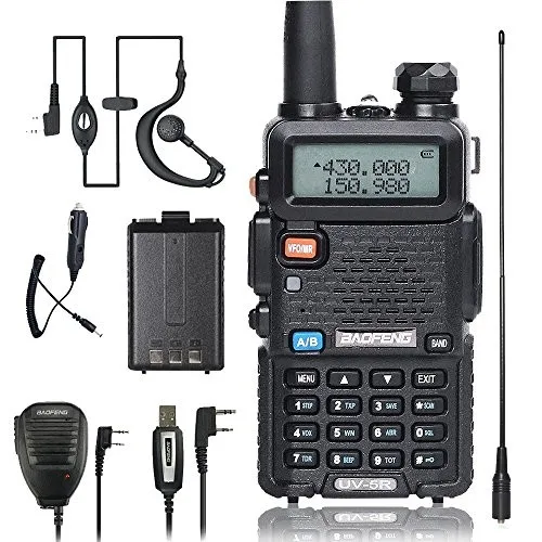 

BaoFeng Walkie Talkie UV-5R Dual Band Two Way Radio +one more battery+car charger+mic+pro cable+nagoya antenna