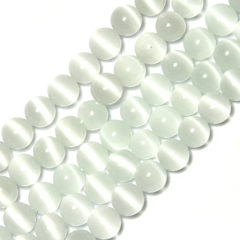 round crystal white cat eye beads DIY loose beads spacer beads for jewelry making for bracelet