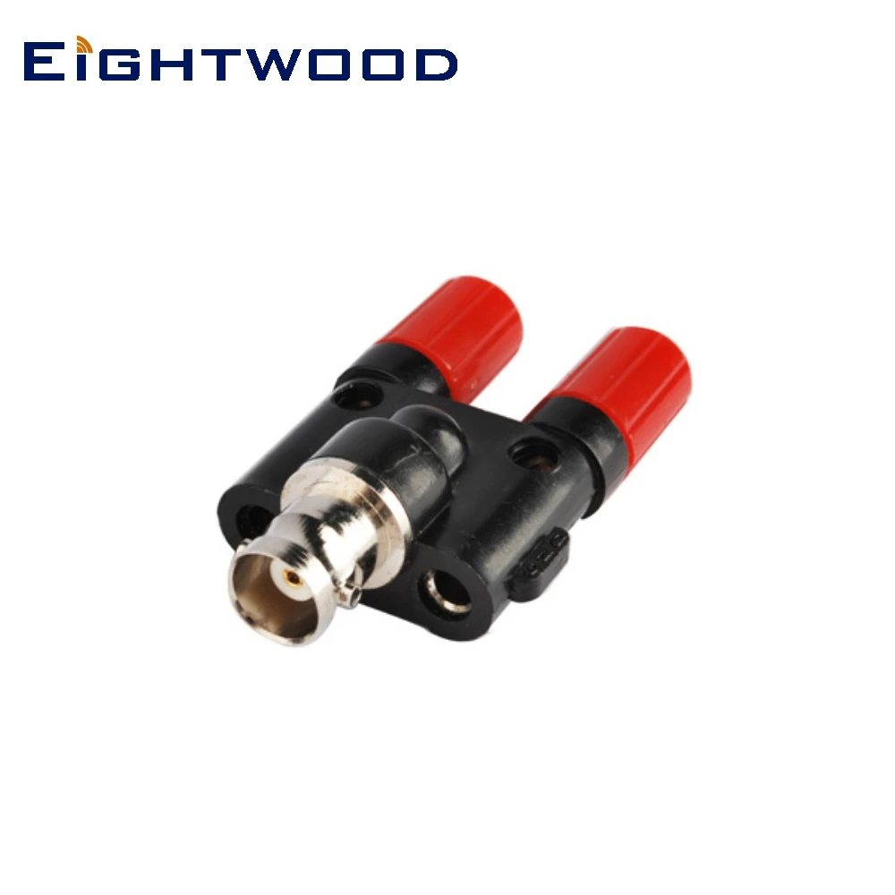 Eightwood 2 шт BNC RF коаксиальный адаптер Female F Jack к двойному банану соединительные