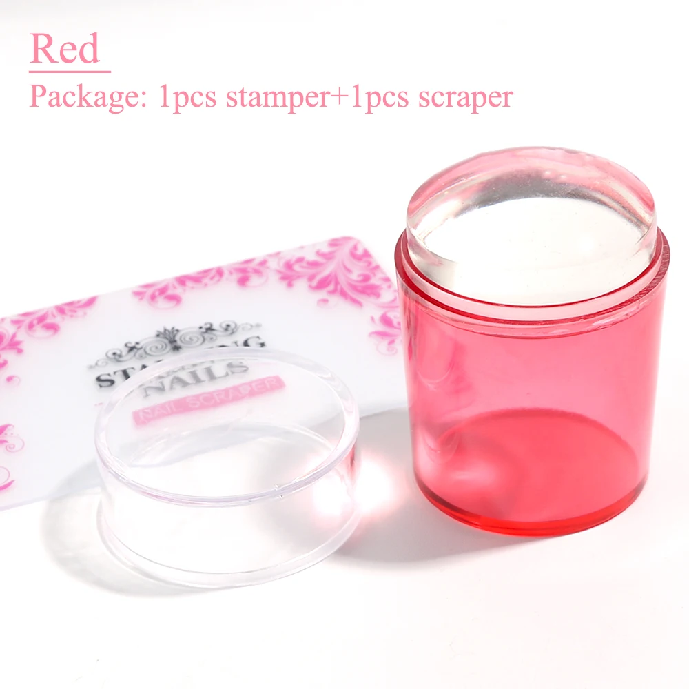 Red nail stamping plates stamper