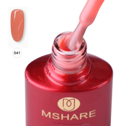 MSHARE гвозди резиновая основа гель розовый прозрачный камуфляж пальто коричневый УФ Led замочить от ногтей лак гели лак Esmalte 10 мл - Цвет: Оранжевый