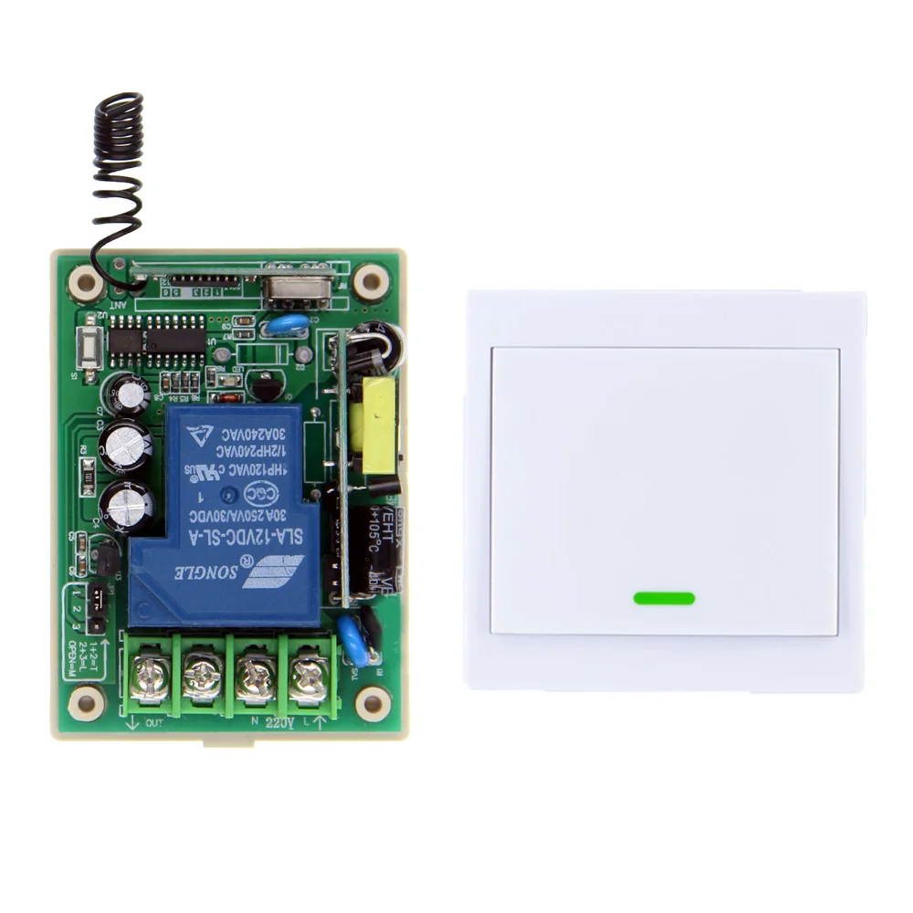 

Smart Home AC 110V 220V 85-265V 30A 1CH RF Remote Control Switch System For LED Light Strips Motor,Receiver +86 Wall Transmitter