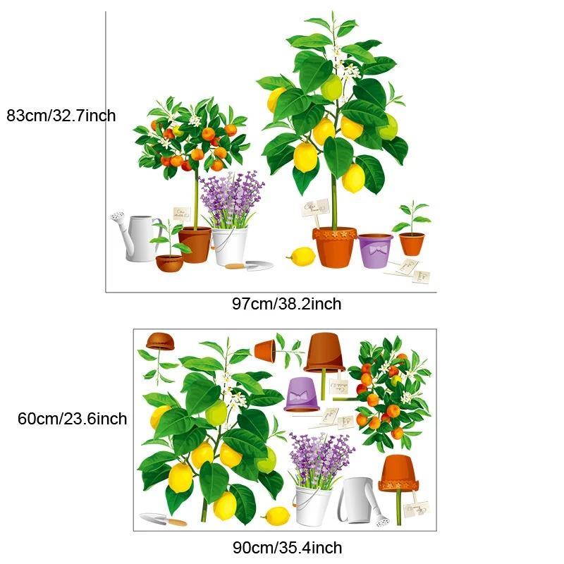 Настенные наклейки с фруктовым горшком для спальни, детской комнаты, гостиной, коридора, уголка, плакат, домашний декор, художественные настенные наклейки DC18