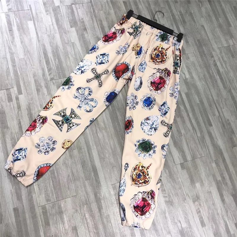 

18FW Jewels Pant Sweatpants Women Men 1:1 High Quality Drawstring Joggers