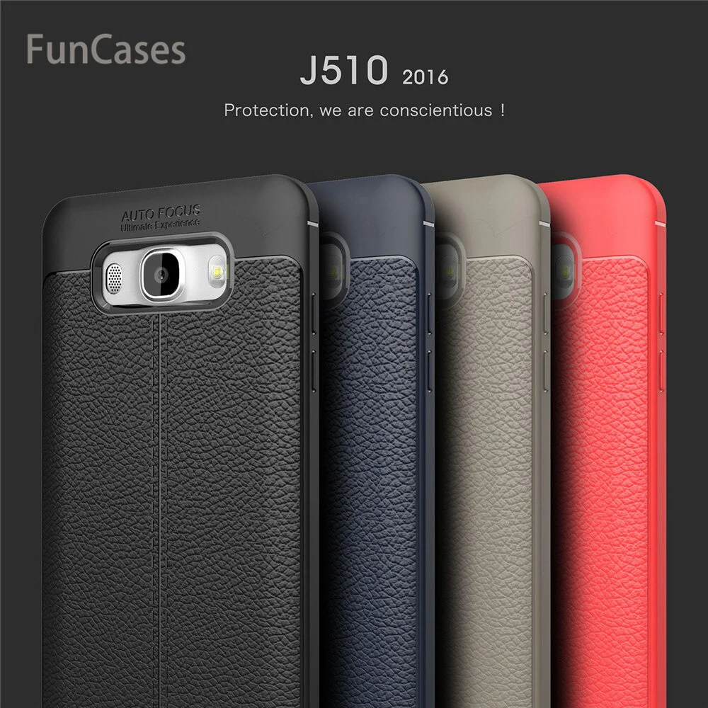 For Samsung Galaxy J5 2016 J510 Case Silicone Cover Luxury PU Leather Litchi Pattern Soft TPU for | Мобильные телефоны и