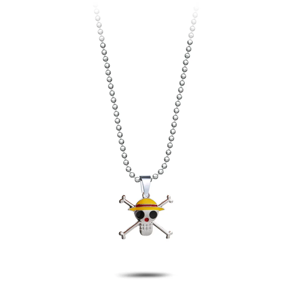 Японское аниме ожерелье с одной подвеской Косплей пушистый пират череп металлический бусина-подвеска цепь мода чокер ювелирный подарок сувенир - Окраска металла: 17