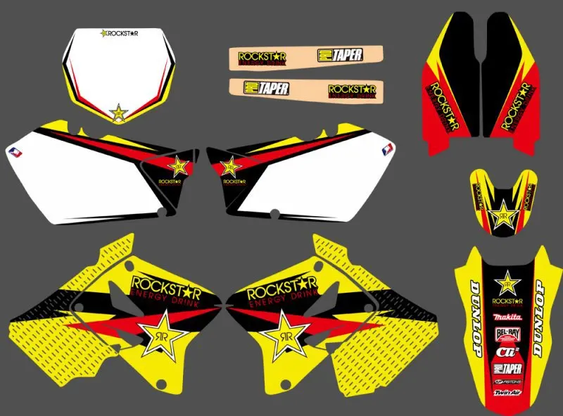 0116 New Style Yellow STAR 3M TEAM DECAL STICKER Graphics Kit FOR