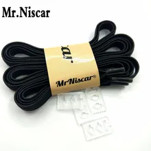Mr. Niscar 1 пара черные эластичные шнурки для обуви Струны для мужчин и женщин детская обувь эластичные шнурки повседневные кроссовки шнурки без завязок