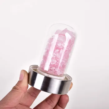 

New Product Launch Wholesale Natural Quartz Irregularity Rose Crystal Gravel Bottle Glass Water Gravel Stone Cup Gift giving