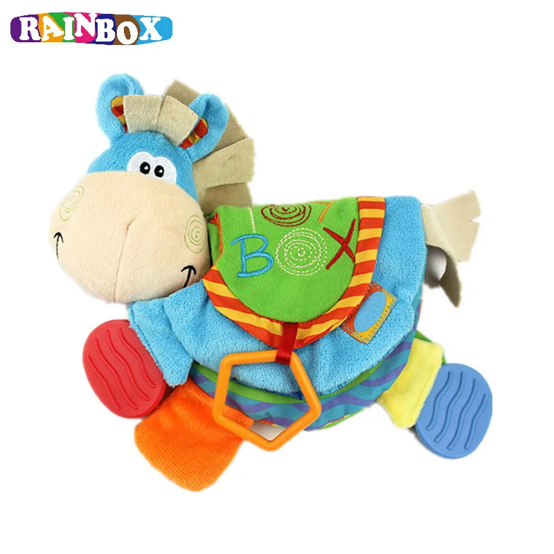 TOP 0 12 Month Baby Rattles Teether Toys Donkey Animal Cloth Book For Toddlers Learning Early