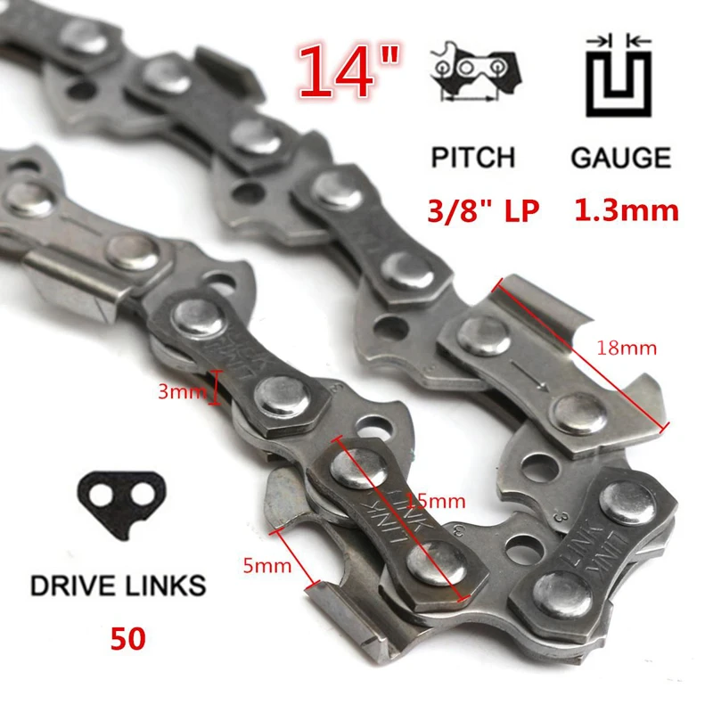 14''-20'' 50-76 Drive Links 0.325 3/8 Pitch Chainsaw Replace Mill Chain Saw Tool