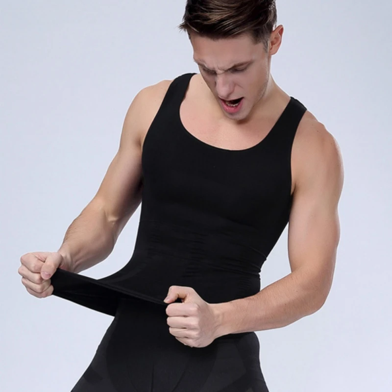 

Men's Slimming Body Shaper Vest Compression Muscle Shirt Running