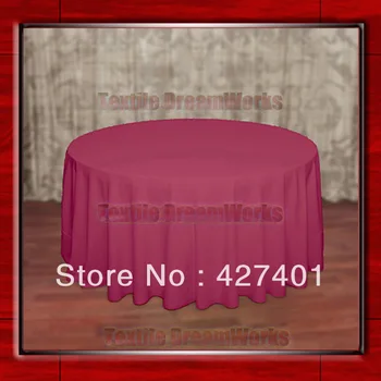 

Hot Sale 132" R Hot Pink Round Table Cloth Polyester Plain Table Cover for Wedding Events &Party Decoration(Supplier)