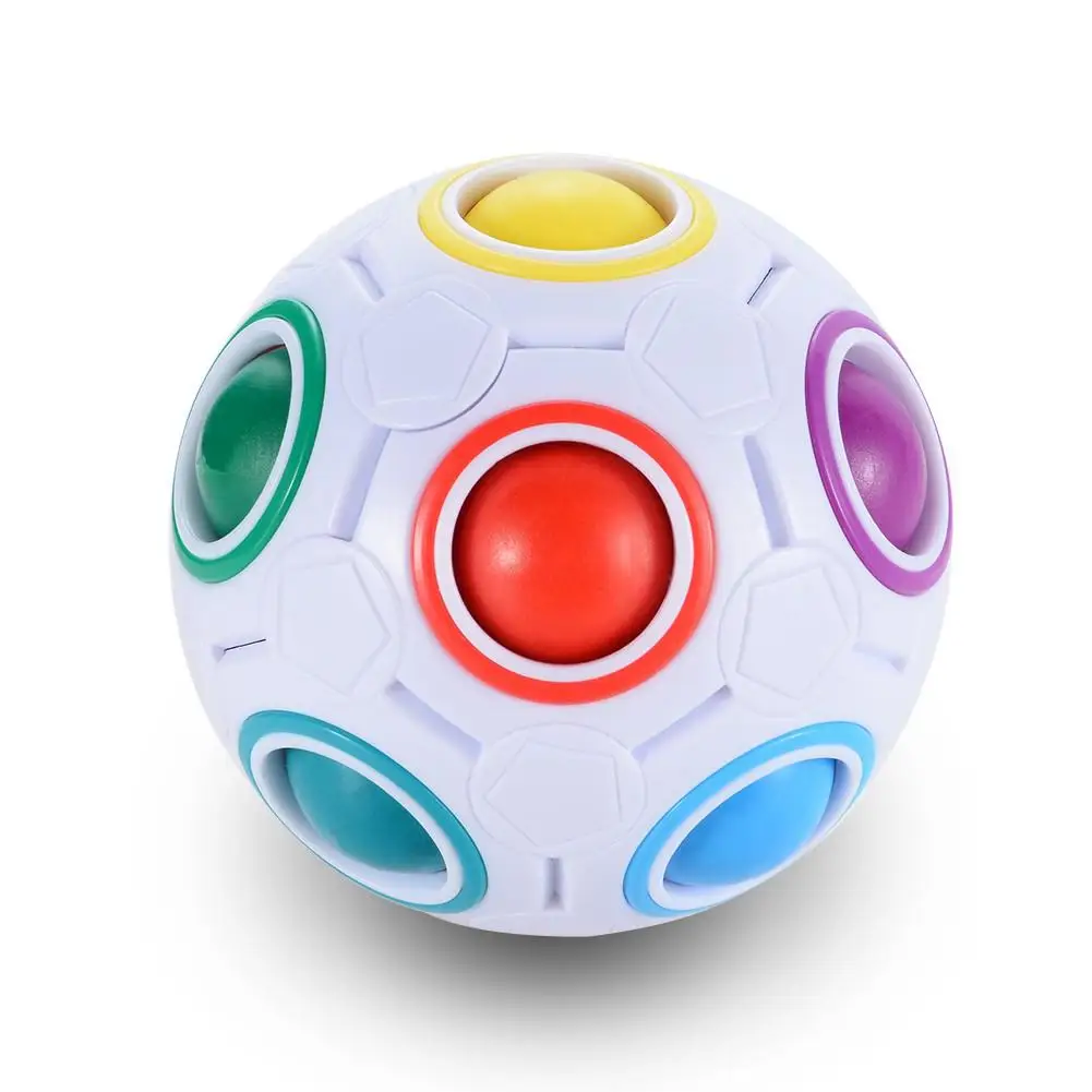 

Plastic Cube Rainbow Magic Ball Puzzle Fun Fidget Children's Educational Toy Stress Reliever(1 Piece)