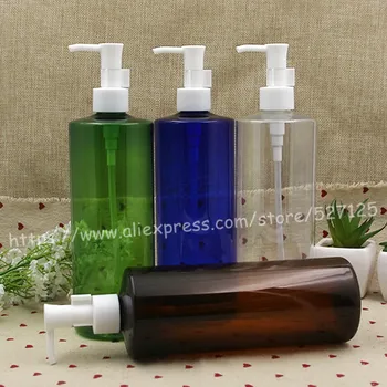 

500ml clear/blue/brown/green PET bottle with white pump.lotion/hand wash/Shampoo/moisturizer/facial water bottle