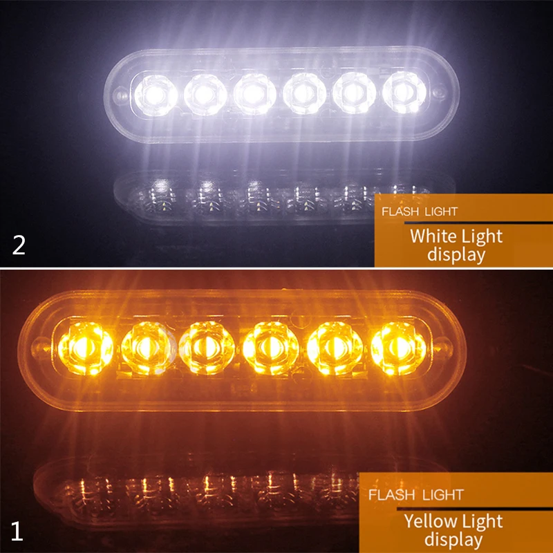 Стробоскоп габаритные огни автомобиль грузовик 6 светодиодный Янтарный аварийная мигалка предупреждение об опасности Предупреждение 12 24