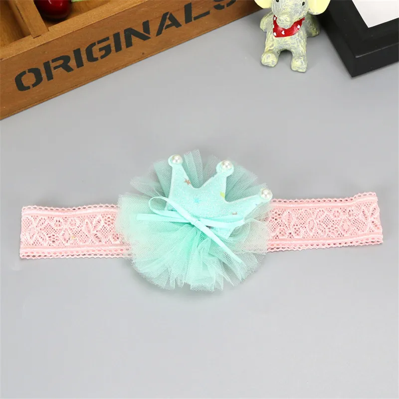 6Sweet Baby Girl Headband High Elastic Kids Headwear Dress Up with Crown Star Design Pretty Princess Turban Hair Accessories