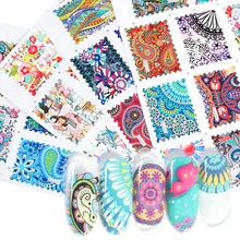 44 шт. дизайн гвозди в стиле ретро художественная наклейка для ногтей красочные водяные наклейки для ногтей украшения маникюрные наконечники слайдер набор JIBLE2535-2578