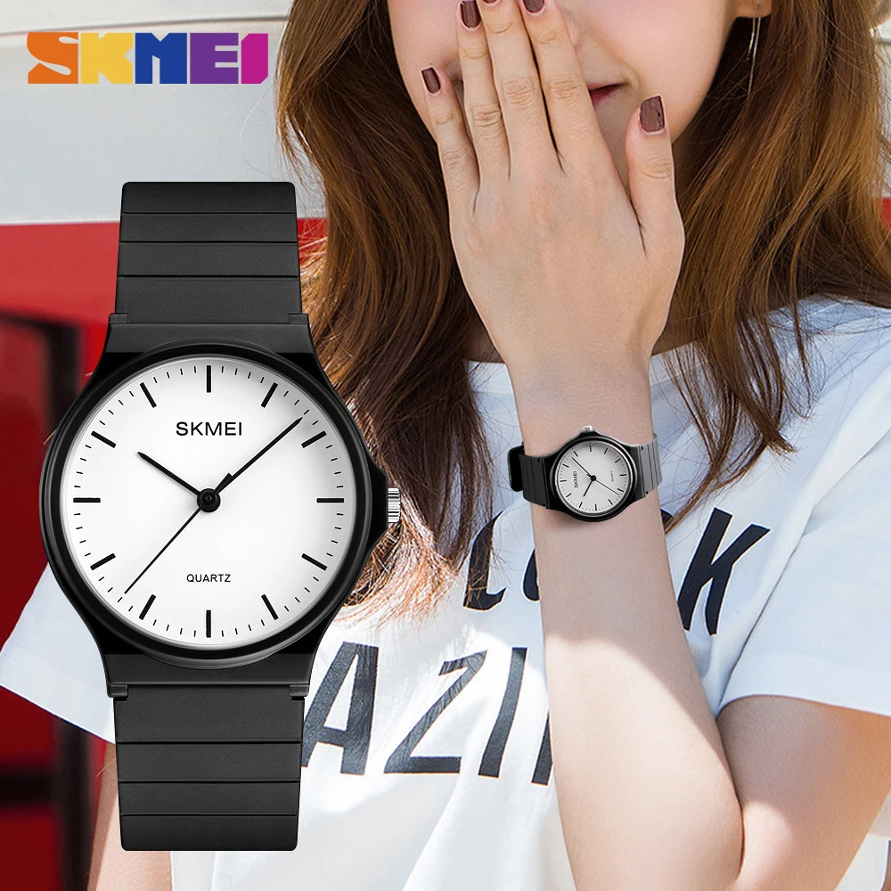 

2019 SKMEI New Fashion Montre Femme Men Woman's Quartz Wrist Watches 30m Waterproof Ladies Watch Pu Watchband Luxury Wristwatch