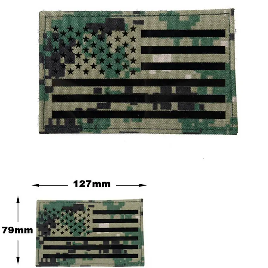 TMC 12,7x7,9 см Военная Охота большой флаг США нашивки значки инфракрасный патч - Color: Burgundy