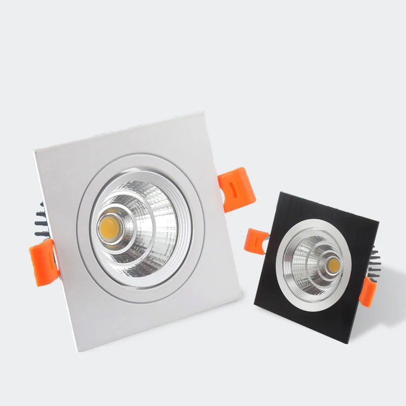 

White Black Shell 10w 15w 25w 35w Cob Dimmable Fixture Ceiling Down Lamp Lights For Home Angle Adjustable AC110V 220V +Driver