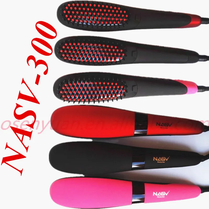 2016 Free Shipping NASV Ceramic Hair Straightening Brush Comb Hair