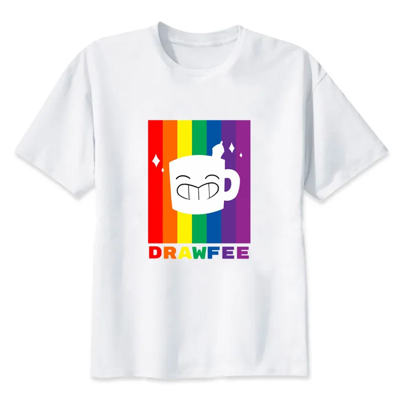 rainbow printed women white t shirt Round neck Loose graphic sweetheart tshirt cotton Tees XXL Tops