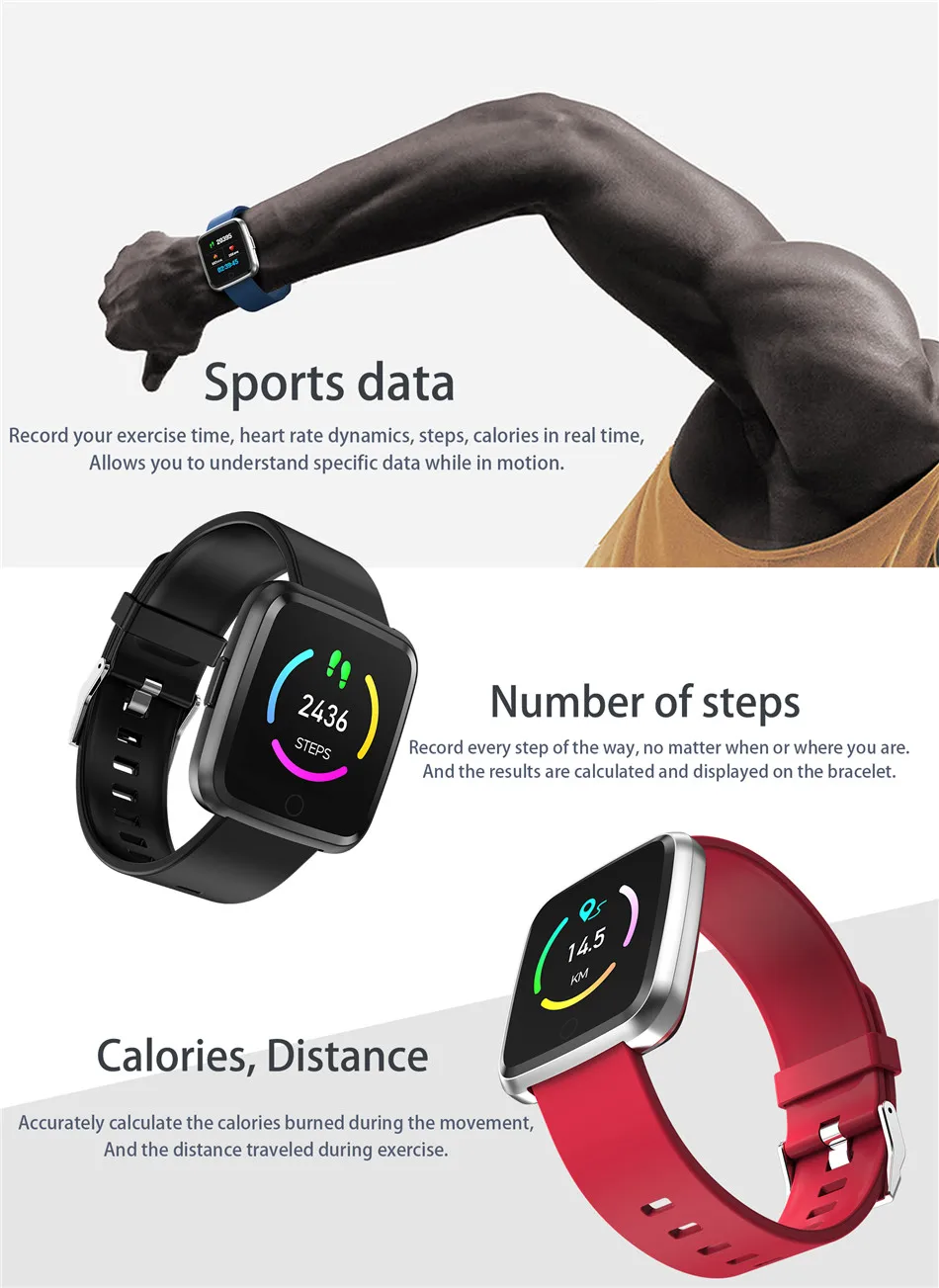 Smart Watch Men Women Fitness Tracker Message Reminder Clock Heart Rate Monitor Sport Activity Tracker Watches for Android IOS lemfo xiaomi watch 05