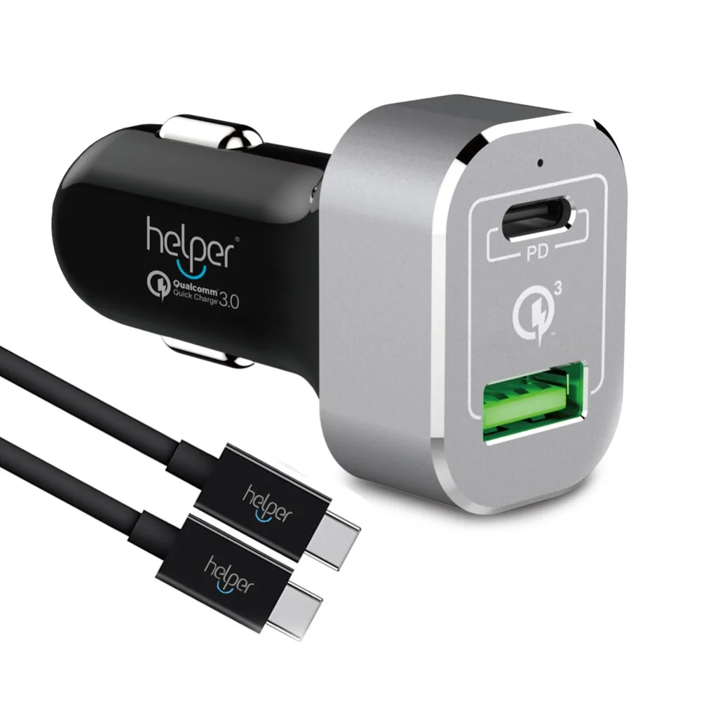 

Quick Charge 3.0 USB Type C Car Charger, [QC3.0 USB + PD Type C] Phone Power Adapter High Speed for Iphone X xiaomi HUAWEI