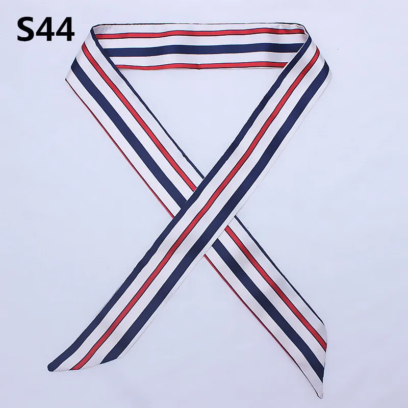 47 Colors Brand Bandana Small Silk Bag Scarf Women Head Hijab Scarf Long Skinny Scarves For Ladies Fashion Headband images - 6