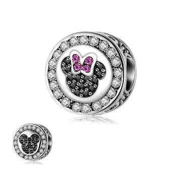 

Mouse Women Charms Fit Pandora Valentine's Day Mary Poppins Bijoux Bracelet Minnie Jewelry Making Berloque Beads CTB620