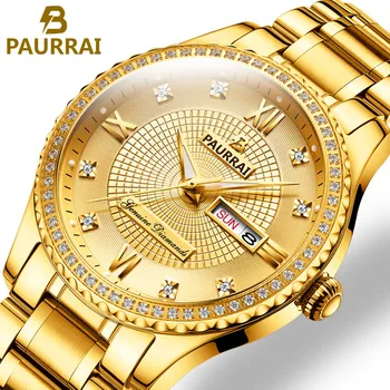 

Men Watches 2019 Luxury Top Brand Gold Diamond Role Quartz Steel Calendar Luminous Relogio Masculino Wrist Watch Clock