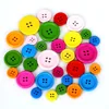 20-100Pcs/lot Four Holes 15/20/25/30mm Random Mixed Color Round Wood Flatback DIY Wooden Buttons Sewing Craft Scrapbooking 4