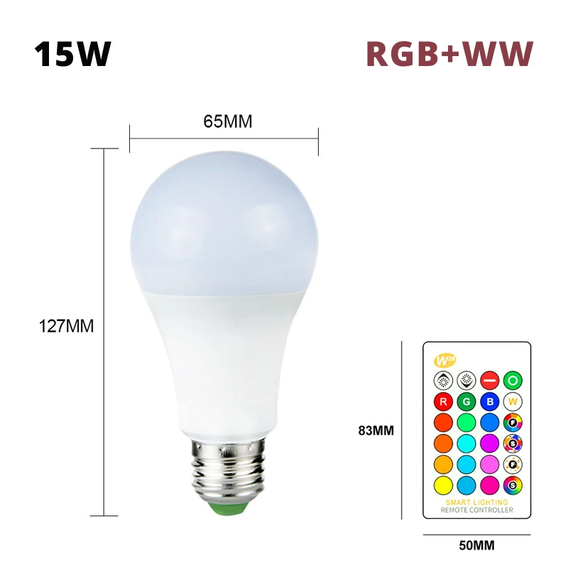 5 Вт 10 Вт 15 Вт RGB светодиодный светильник 85-265 в RGBW RGBWW Led Ampul умная лампа E27 GU10 атмосферный светильник с изменяющимся цветом, Декор для дома, вечерние - Испускаемый цвет: Белый