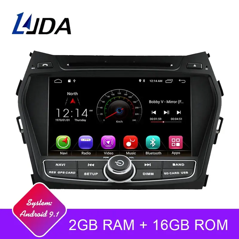 

LJDA Android 9.1 Car dvd player for Hyundai IX45 SANTA FE 2012 2013 2014 2 Din Car Radio gps navigation stereo multimedia wifi
