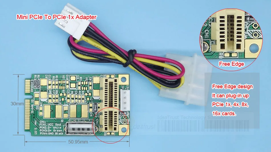 Mini PCIe to PCIe USB 1x/4x/8x/16x Adapter Mini PCI E to PCI E Extender ...